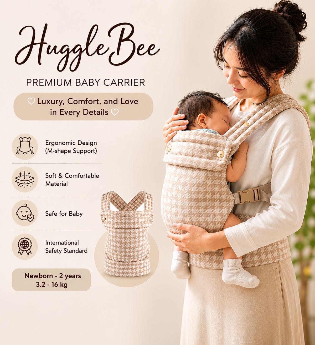 Huggle Bee Premium Baby Carrier