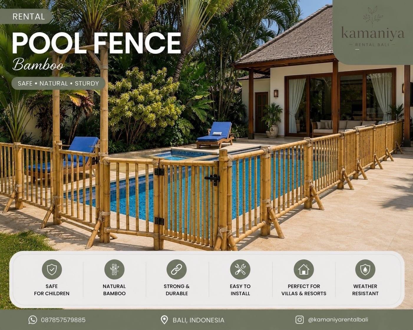 POOL FENCE Bamboo